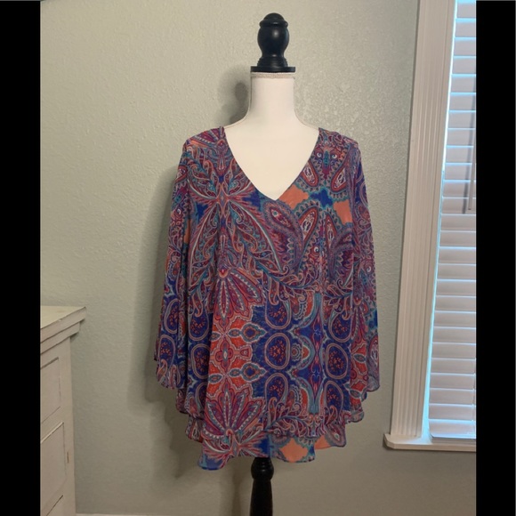 Boutique Multi-Colored Floral Blouse - Picture 1 of 5